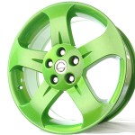 Green Powder Coated Wheel